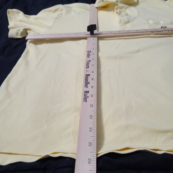 Chaps Mens Polo Shirt Yellow Size Large 100% Cotton Short Sleeve Pullover Collar - Picture 4 of 12